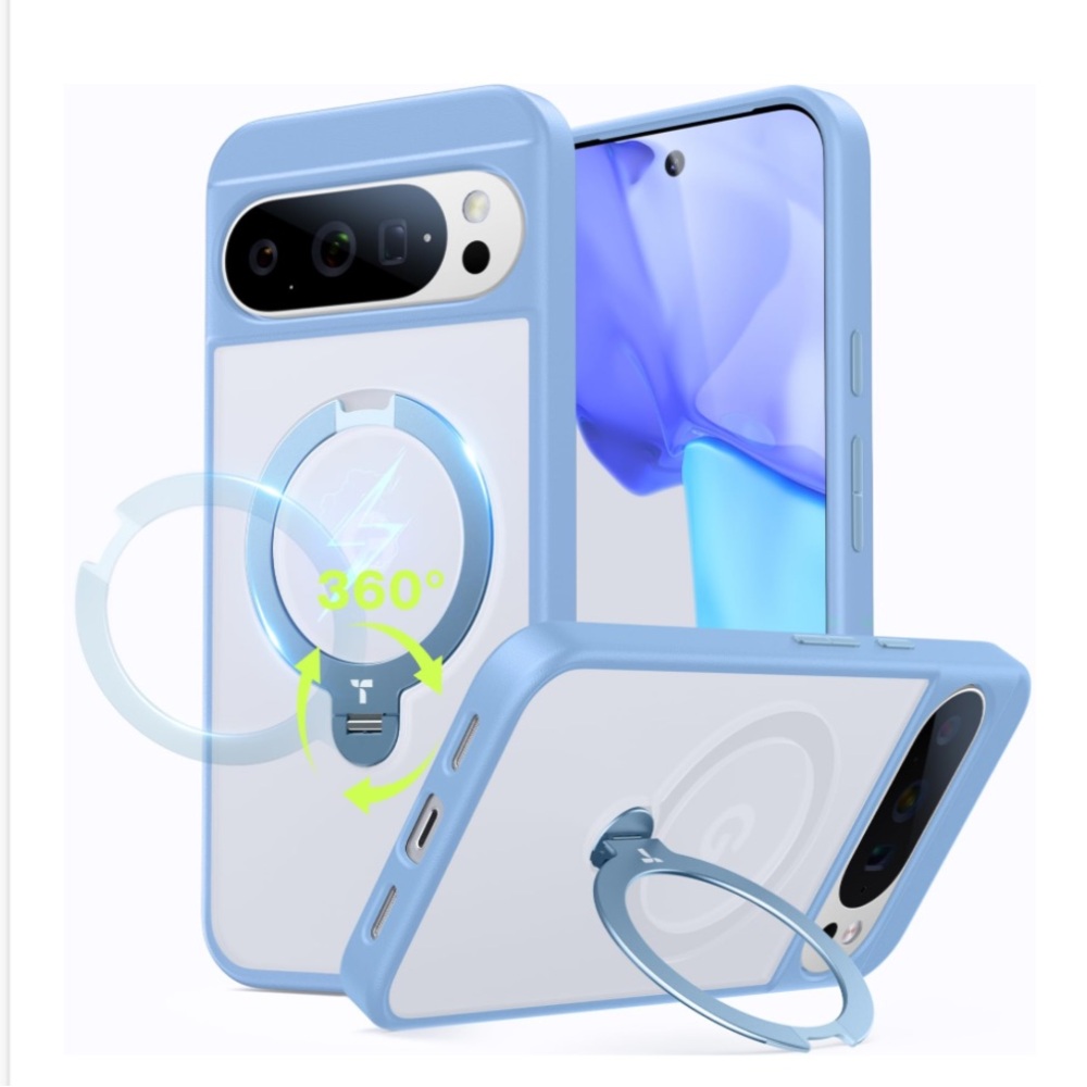 360 Spin Magnetic Case w/Stand & Ring Holder for GOOGLE PIXEL 10/10 Pro